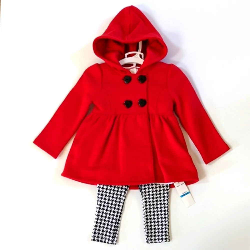 Girls Red & Black 3PC Pant Set